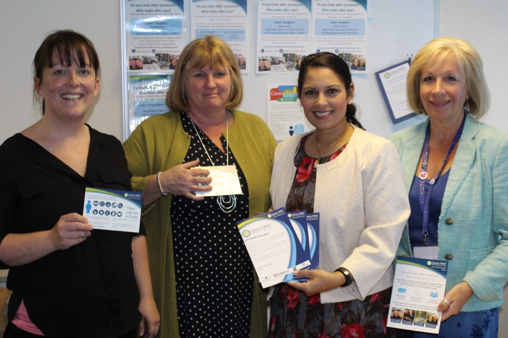 Priti Patel MP visits Carers First, the support group for those who do the caring
