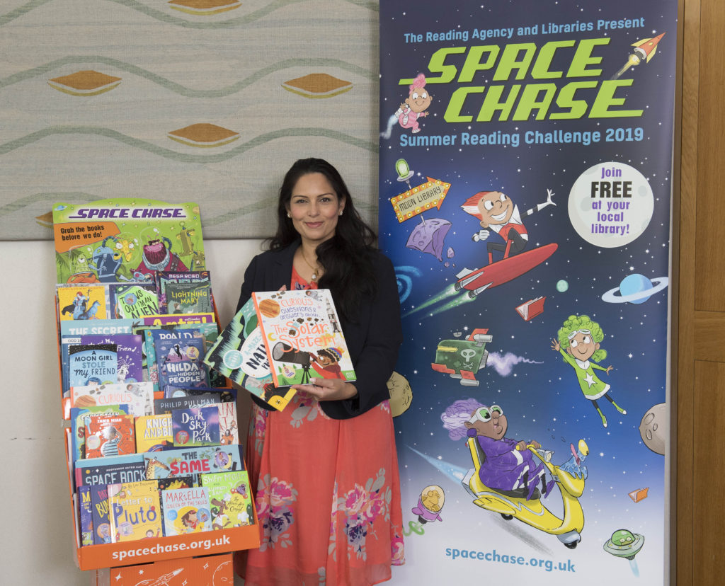 Priti Patel MP supports Witham campaign for every child to join local library and share a love of reading