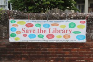 Save our library campaign banner