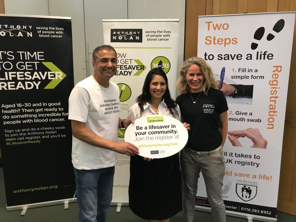 Priti Patel throws her support behind campaign for new stem cell donors