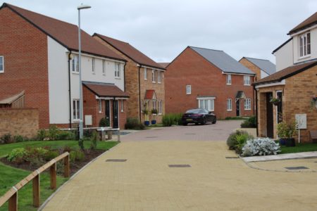 A typical streetscape on the Oakwood Meadows site.