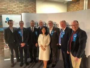 Priti Patel with part of her campaign team