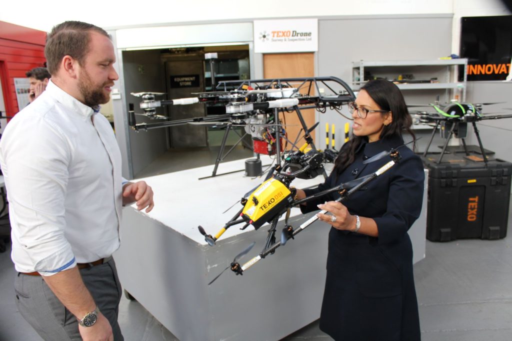 Priti Patel visits Witham based high tech drone survey and inspection company