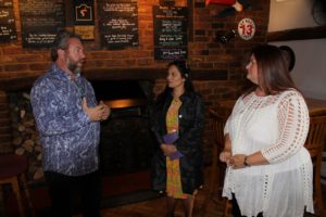 Priti Patel MP (centre) with Dave & Tracy Arnott, owners of the White Hart Hotel & Public House, Witham