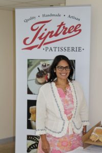 Priti Patel at the Tiptree Patisserie, Crittall Road, Witham.