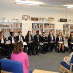 Priti Patel holds court with Year 7-11 students at Maltings Academy.