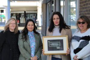 Priti Patel with, from left, Shirly Hume, Luisa Di Marco founder of ‘Keep it 100’ and Tina Townsend.