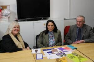 Priti Patel MP with Graham, Al-Anon’s Local Public Information Officer and his colleague, Linda, who is their General Office Manager.