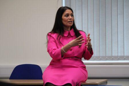Priti outlines what life is like at Westminster, during her discussions with GCSE Citizenship students at The Stanway School