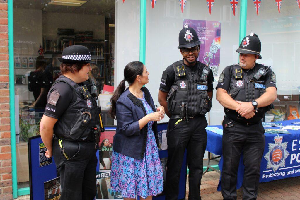 Priti Patel MP visits Knife Crime Amnesty Event in Witham