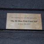 The commemorative plaque at Tom’s Farm Shop & Garden Centre.