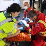 Critical care training underway during Priti Patel’s visit to the EHAA airbase.