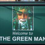 The Green Man pub’s sign.