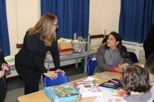 During her visit, Priti chats to Leila Hobart, Director of the new Silver End Youth Club.