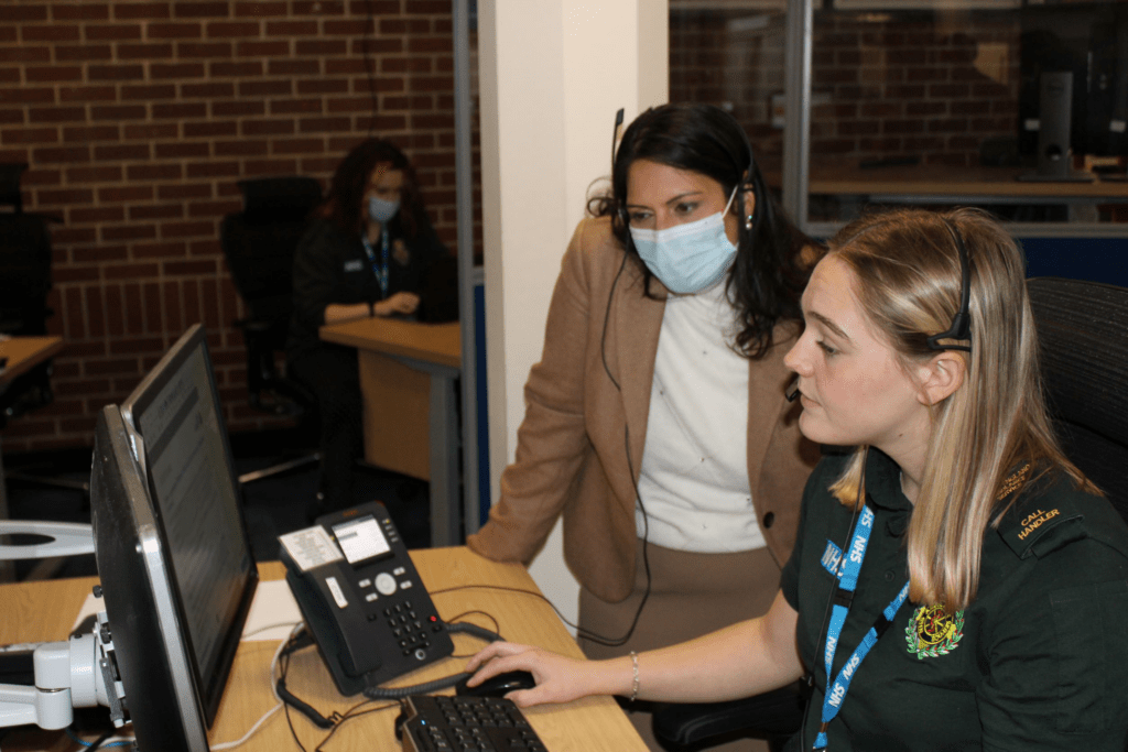 Priti joins East of England Ambulance staff at their newly refurbished operations centre