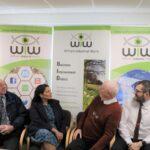 Priti Patel MP with from left WIW Directors, Chris Dale and Neil Jesse and WIW BID Manager, Adrian Cousins.