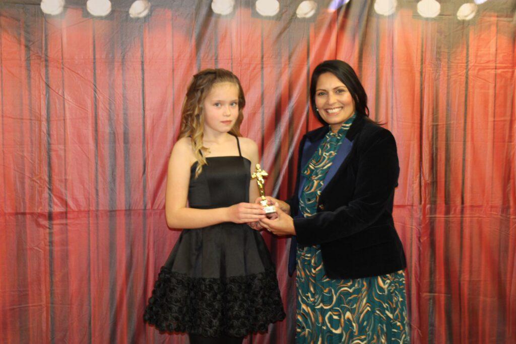 Priti presents a special award at the Silver End Scout ‘Oscars’