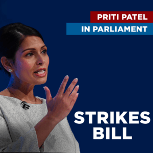 Priti backs new laws to limit impact of strikes.
