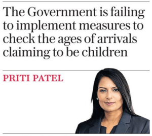 Priti Patel Daily Telegraph asylum piece