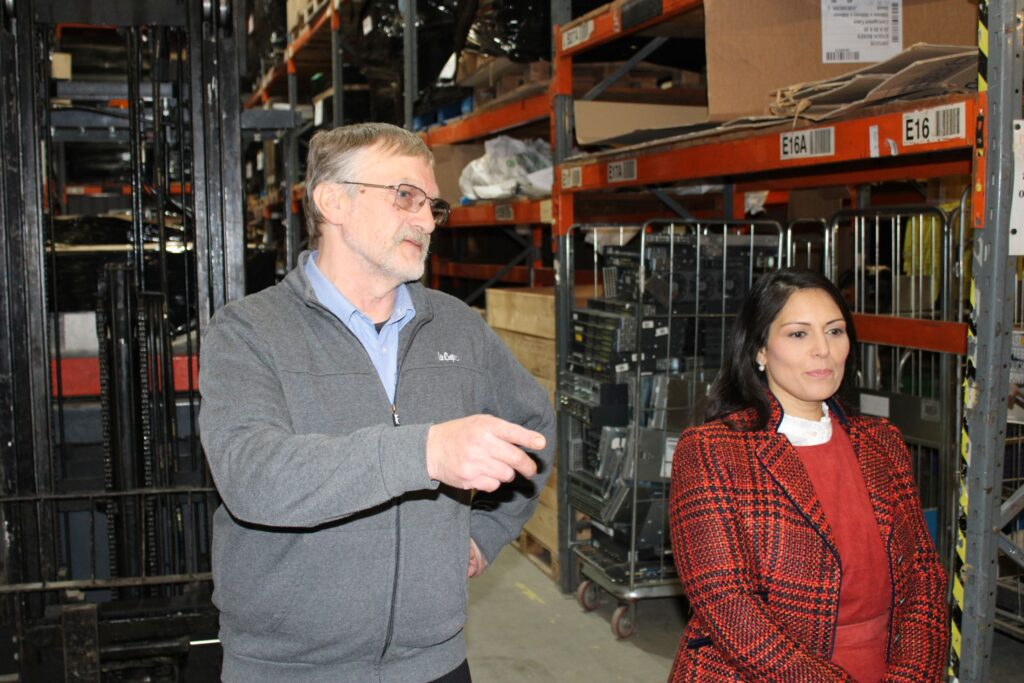 Priti visits company cutting waste and bringing IT to people who might not otherwise be able to afford it