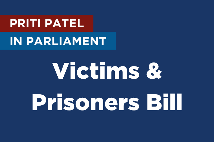 Priti backs new victims law in Parliamentary speech