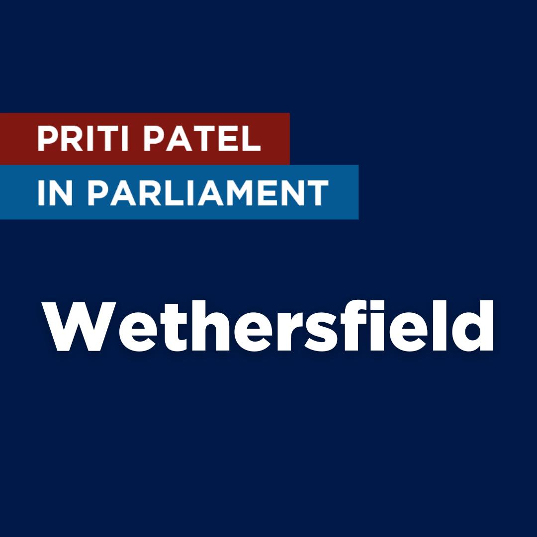 Priti raises Wethersfield concerns in Parliament