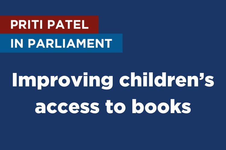 Priti highlights Get Witham Reading scheme in Parliamentary debate