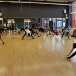 The women’s self-defence class limbers up