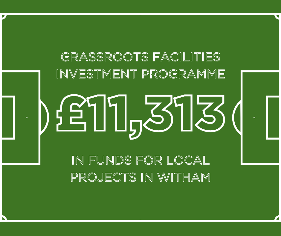 Priti welcomes investment from the Government to upgrade sports facilities across Witham