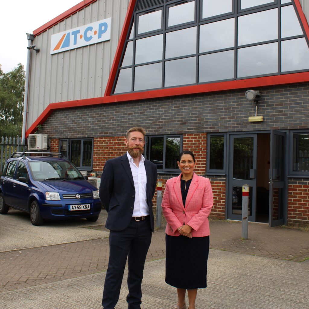 Priti visits local construction equipment firm TCP Group in Maldon