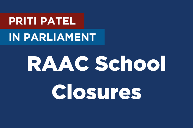 Priti raises RAAC issues in House of Commons