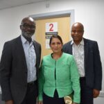 Priti with Douglas Grove GP partners Dr Salau & Dr Adetunji