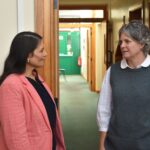 Coggeshall Surgery GP partner Dr Anna Davey speaking with Priti during her visit