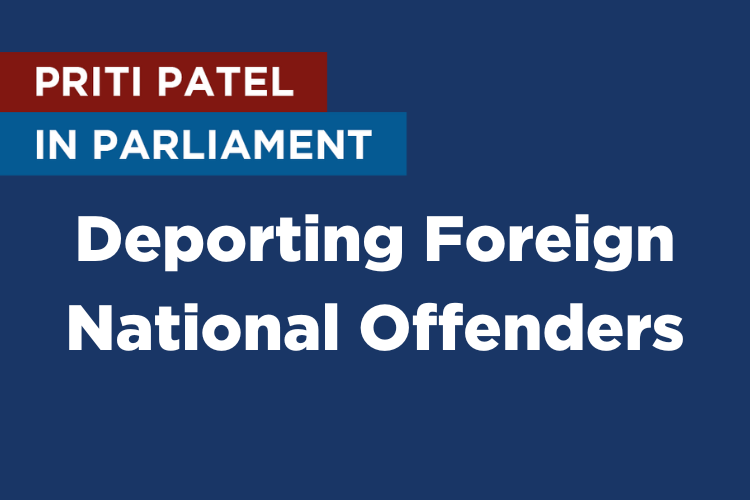 Priti calls for more deportations for foreign national offenders