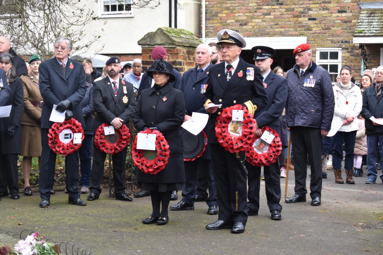 Priti attends Tollesbury Remembrance Service and pays respects to war dead.