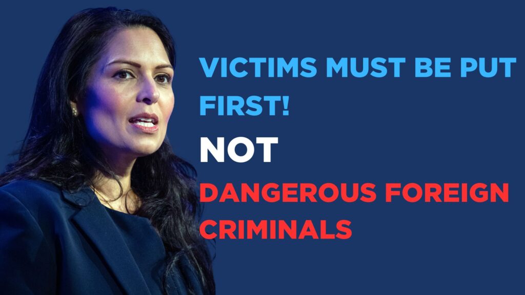 VICTIMS MUST BE PUT FIRST! NOT DANGEROUS FOREIGN CRIMINALS
